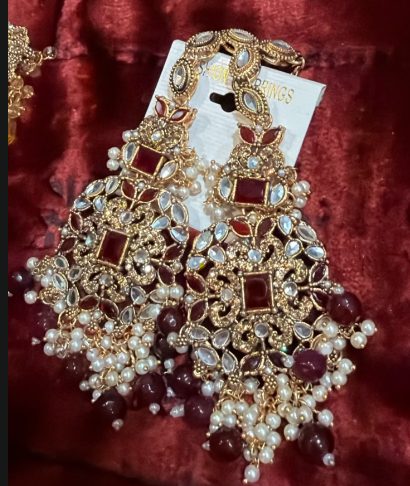 Red Kundan Earrings